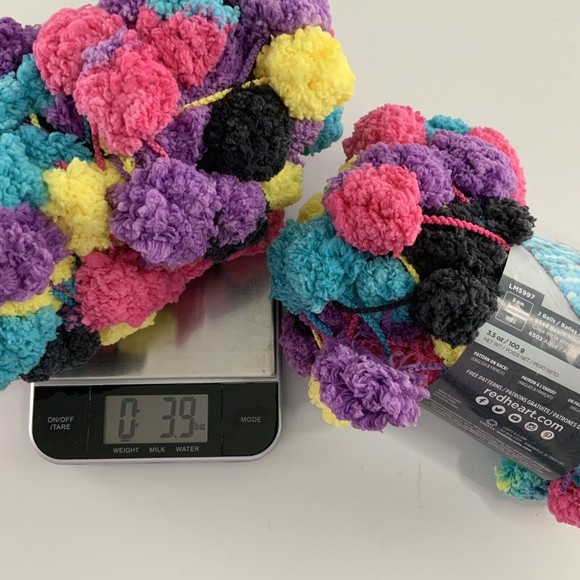 Coats & Clark Red Heart Pomp-a-Doodle Yarn 3.5oz/14yds #9753 PartyMix Pom-Pom - Picture 5 of 6